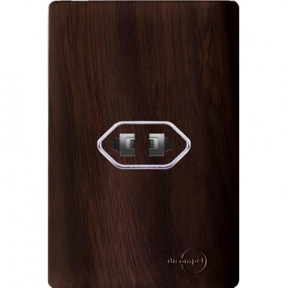 Conjunto Jack Duplo RJ11 Telefone 4x2 - Novara Especiais Tabaco Conjunto Jack Duplo RJ11 Telefone 4x2 - Novara Especiais Tabaco